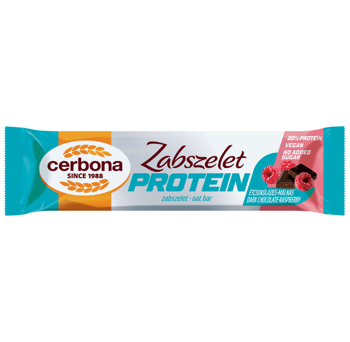 Cerbona Baton musli cu ciocolată neagră și zmeură bogat în proteine