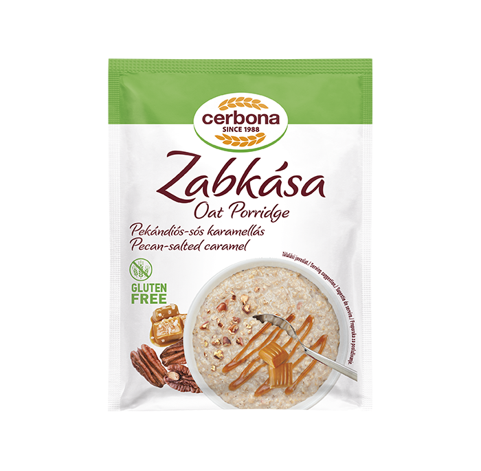 Pekándiós-sós karamellás zabkása, gluténmentes