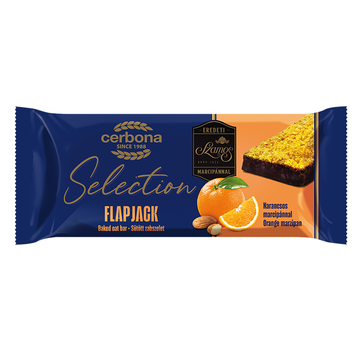 Flapjack zabszelet narancsos marcipánnal