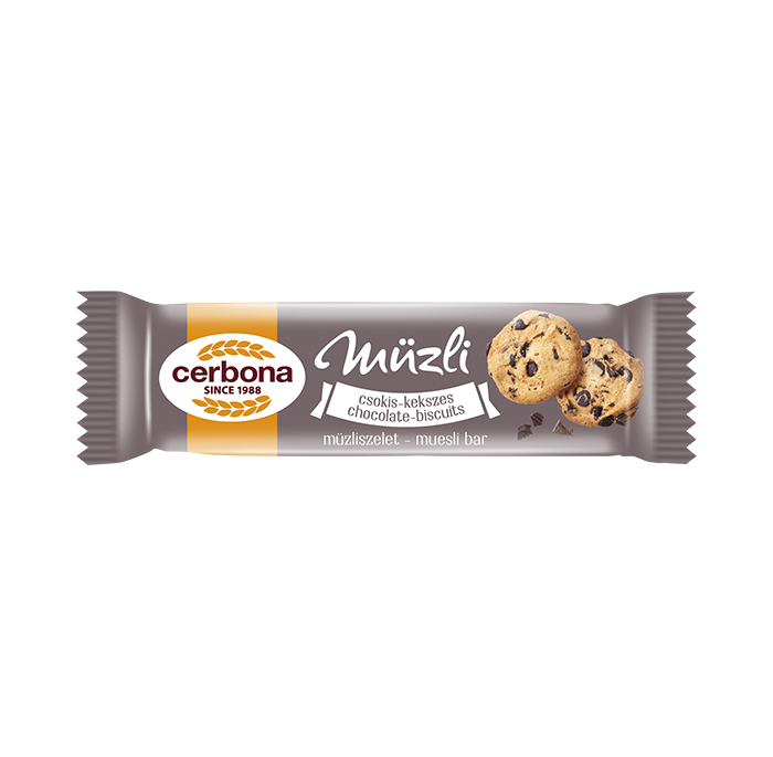 Baton musli cu ciocolată și biscuiți