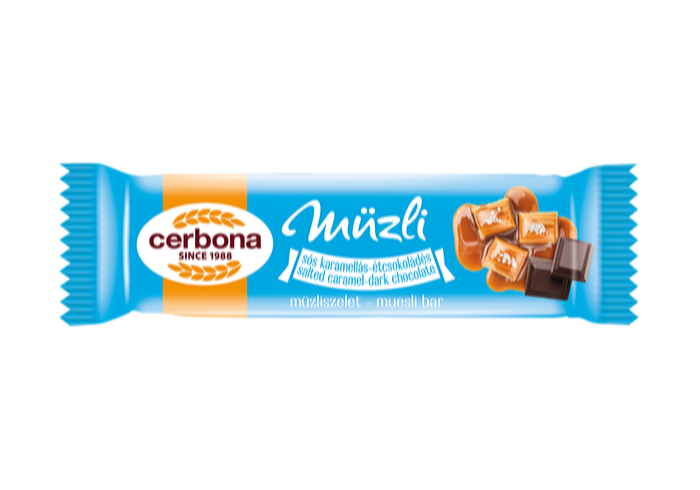 Salty-caramel-ciocolata neagră baton musli