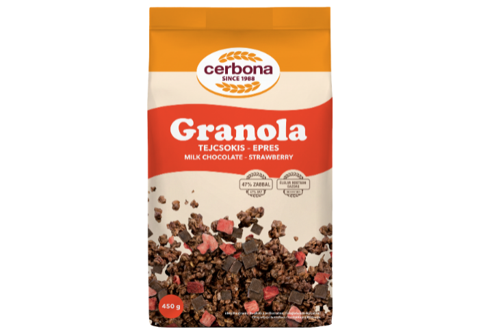Milk chocolate and strawberry granola