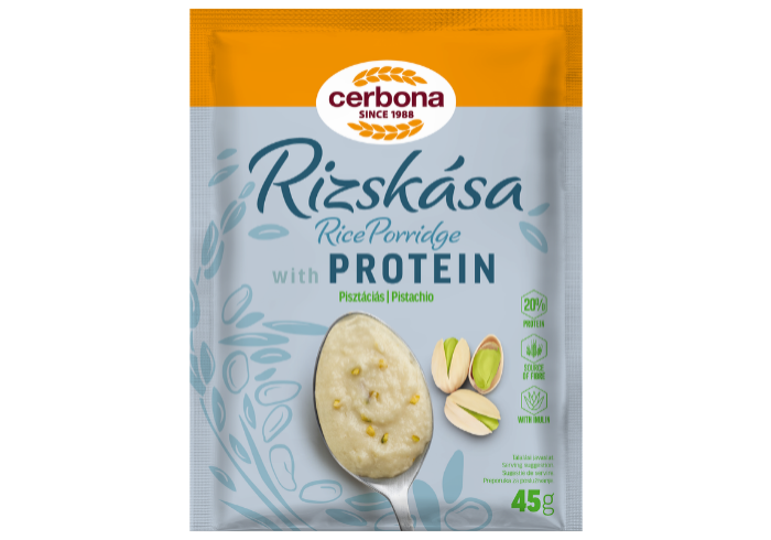 Pistachio rice porridge with protein