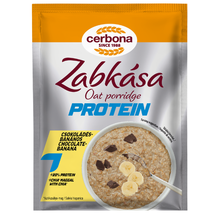 Csokoládés-banános protein zabkása 