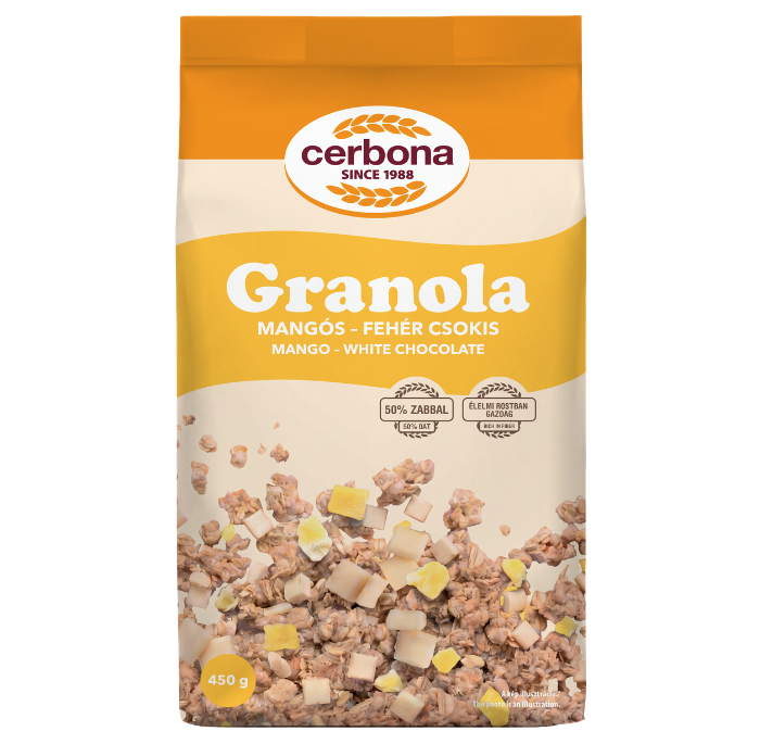 Mango and  white chocolate granola