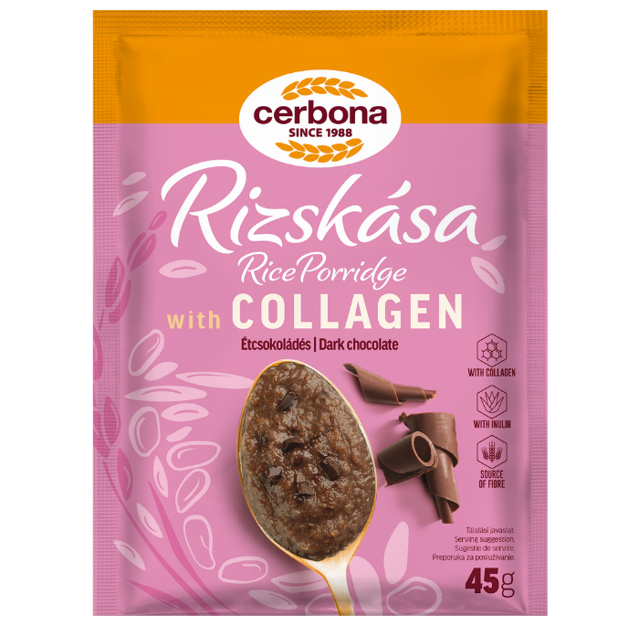 Dark chocolate rice porridge with collagen