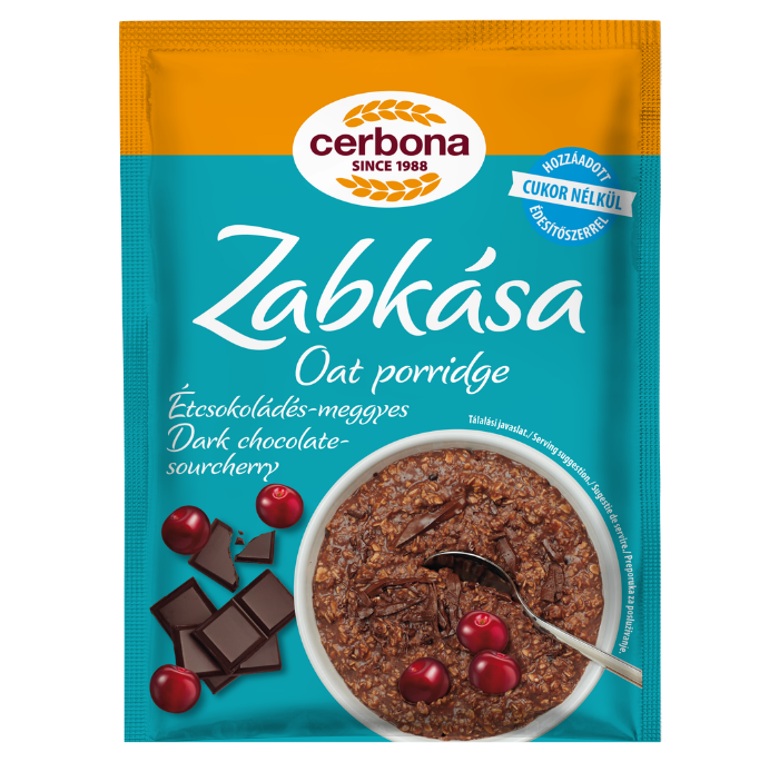 Dark chocolate-sourcherry oat porridge