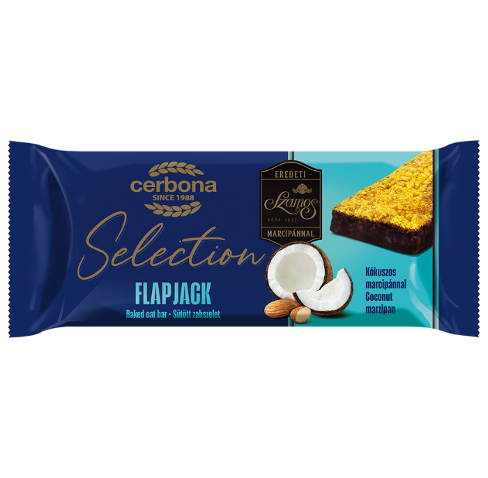 Fulgi de ovăz flapjack cu marțipan și nucă de cocos