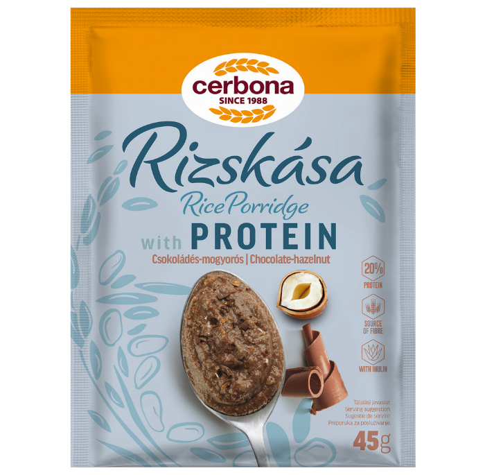 Csokoládés-mogyorós protein rizskása 